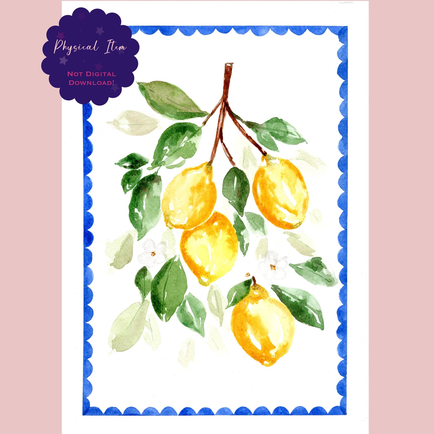 Lemon Watercolour Painting Wall Art - A4 or A5