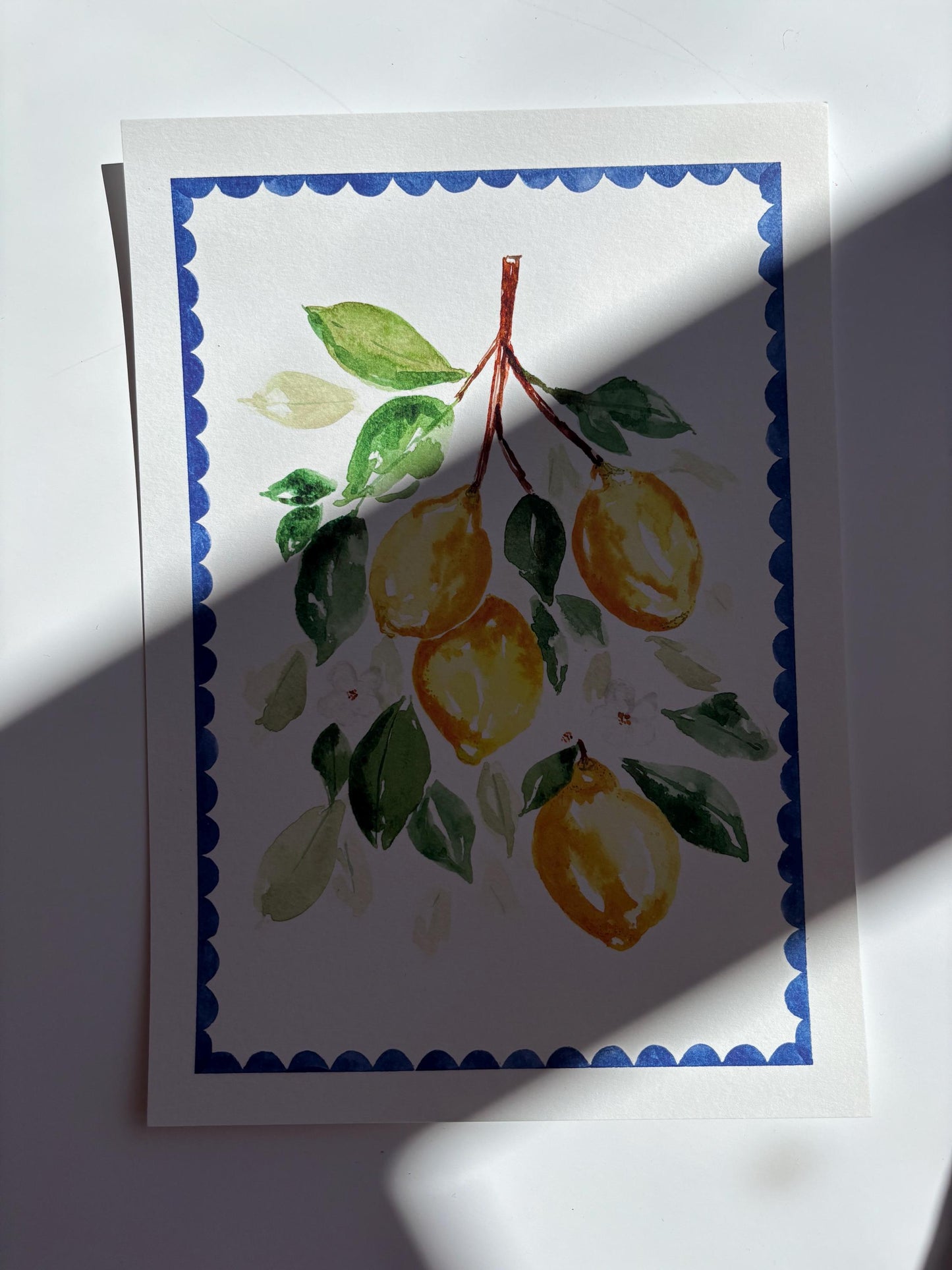 Lemon Watercolour Painting Wall Art - A4 or A5