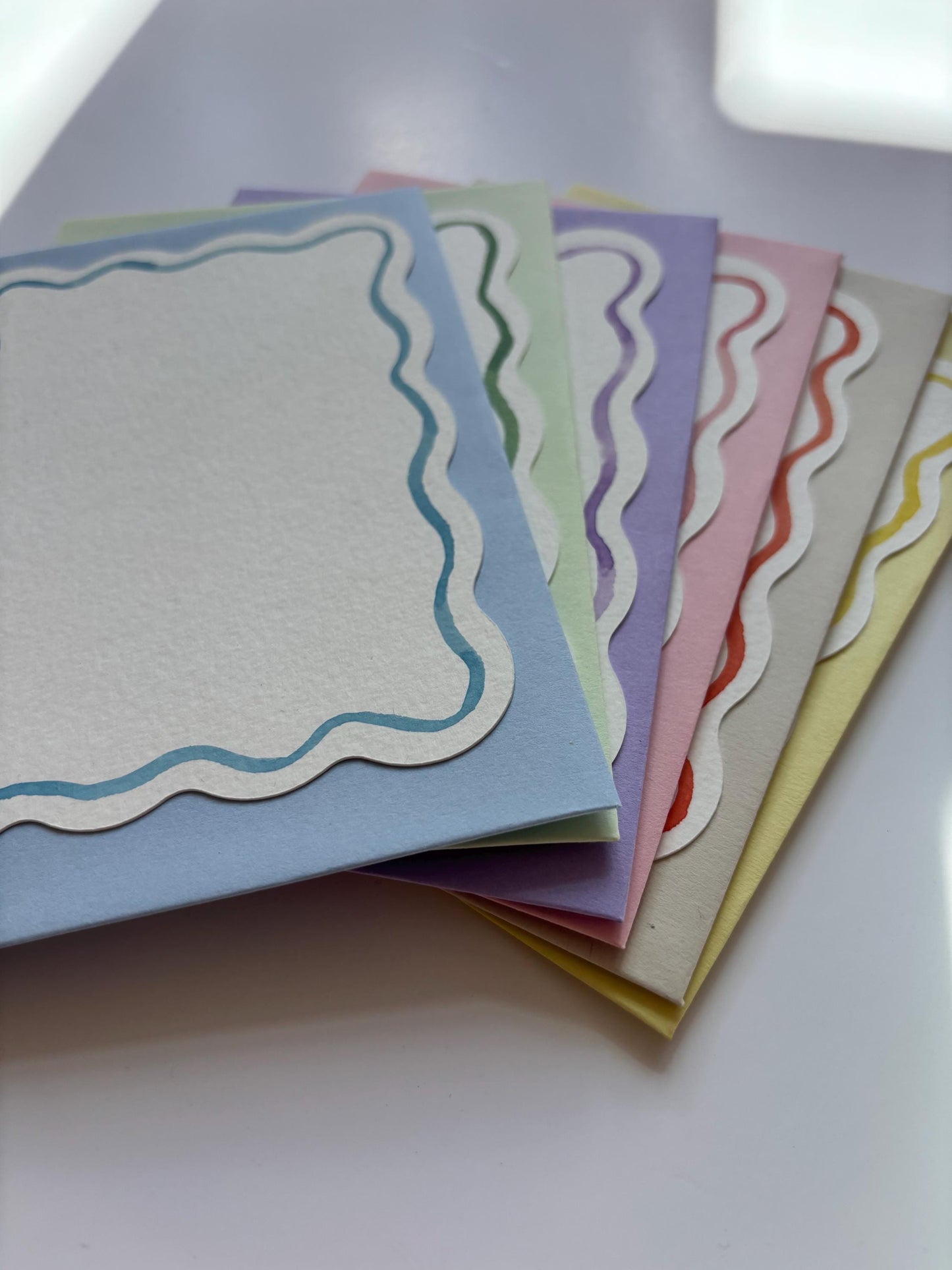 A6 Hand Painted Pastel Watercolour Notecards with Envelopes