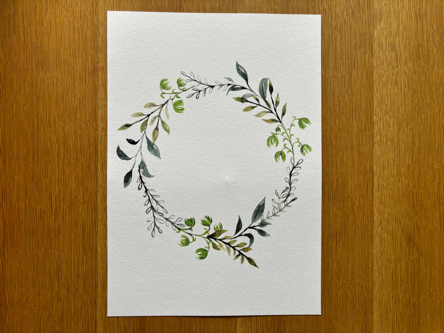 A4 Hand Personalised Bespoke Botanical Watercolour with Calligraphy - text is fully customisable