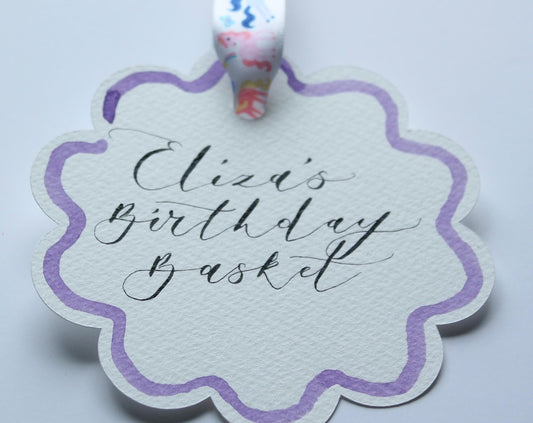 Personalised Birthday/Gift Basket/Gift Tags - Fully Custom with Calligraphy